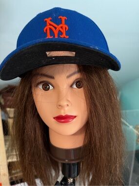 Kids New Era Mets authentic MLB Fitted Hat, royal blue, size 6 5/8